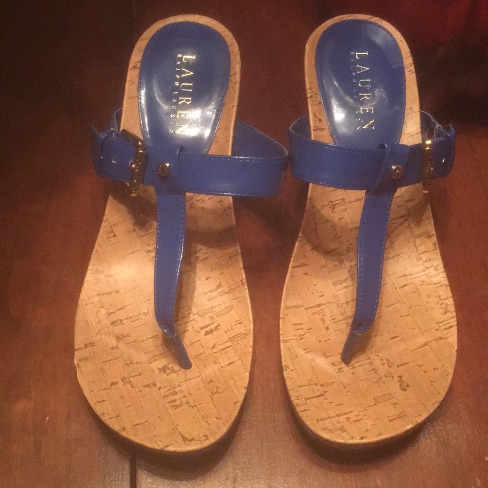 Lauren Ralph Lauren Royal Blue Patent Sandals